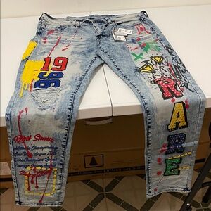 Rue21 Blue Graphic Skinny Jeans